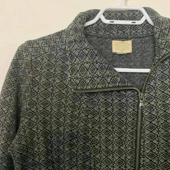 Telluride Zip Up Dress, thick wool blend, 2 Zippered Side Pockets, gray w black - Picture 5 of 11